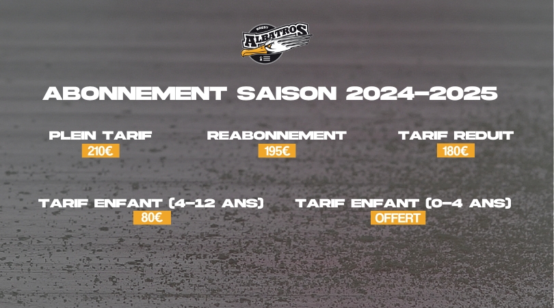 Albatros de Brest Hockey D1 - Tarifs Abonnements 2024-2025