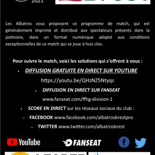 20/02/21 - BREST-CHOLET - PROGRAMME DU MATCH - © Brieuc Le Meur