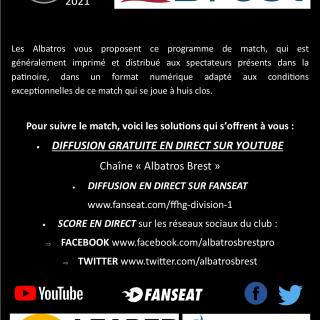 13/04/2021 - BREST-TOURS - PROGRAMME DU MATCH - © Brieuc Le Meur