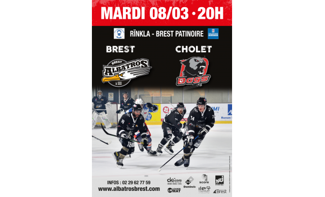 [D1 - J25] BREST-CHOLET - MARDI 08/03/22 - 20H00 @RÏNKLA - BREST PATINOIRE