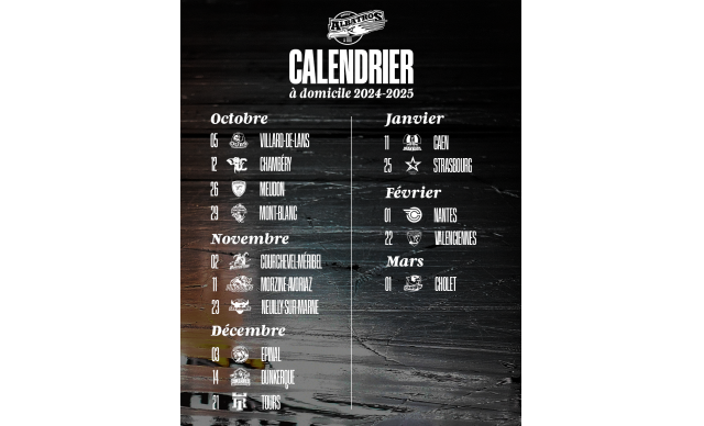 CALENDRIER DIVISION 1 2024/2025