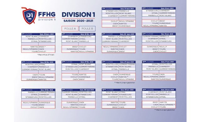 FFHG - CALENDRIER DE LA NOUVELLE SAISON RÉGULIÈRE