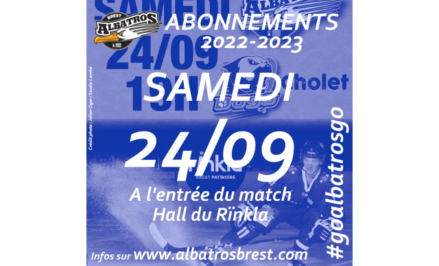 ABONNEMENTS 2022-2023 : RDV SAMEDI 24/09 À L'ENTRÉE DU MATCH DE PRÉPARATION CONTRE CHOLET