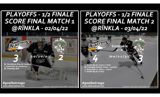 PLAYOFFS - 1/2 FINALE - 2/0 POUR LES BRESTOIS, DIRECTION LES ALPES !