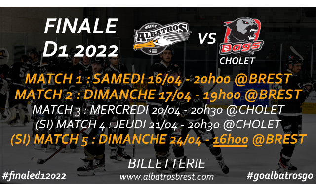 LE PROGRAMME DE LA FINALE ENTRE LES ALBATROS ET LES DOGS DE CHOLET