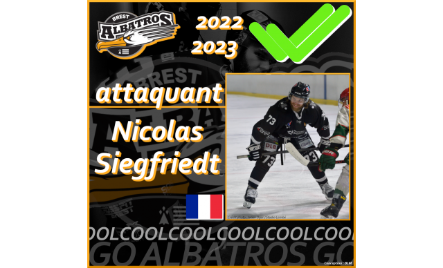 TRANSFERTS 2022-2023 : NICOLAS SIEGFRIEDT REPART POUR UNE SAISON À BREST