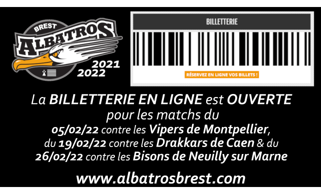 La billetterie en ligne est ouverte pour les matchs de février !