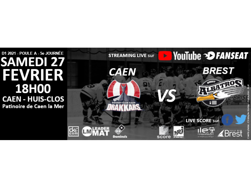 D1 2021 - POULE A - J5 - CAEN-BREST - SAMEDI 27/02 - 18H00 (HUIS-CLOS)