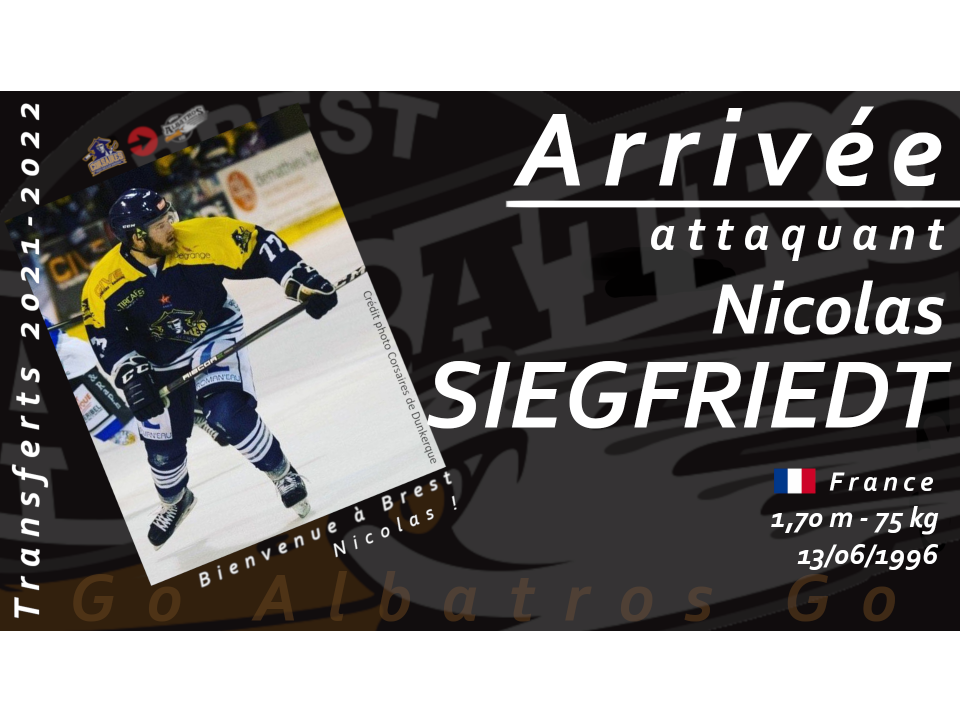 TRANSFERTS 2021-2022 - NICOLAS SIEGFRIEDT NOUVEL ALBATROS