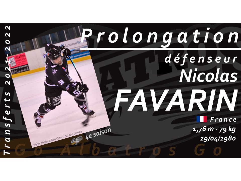 TRANSFERTS 2021-2022 - NICOLAS FAVARIN POUR UNE NOUVELLE SAISON AVEC LES ALBATROS