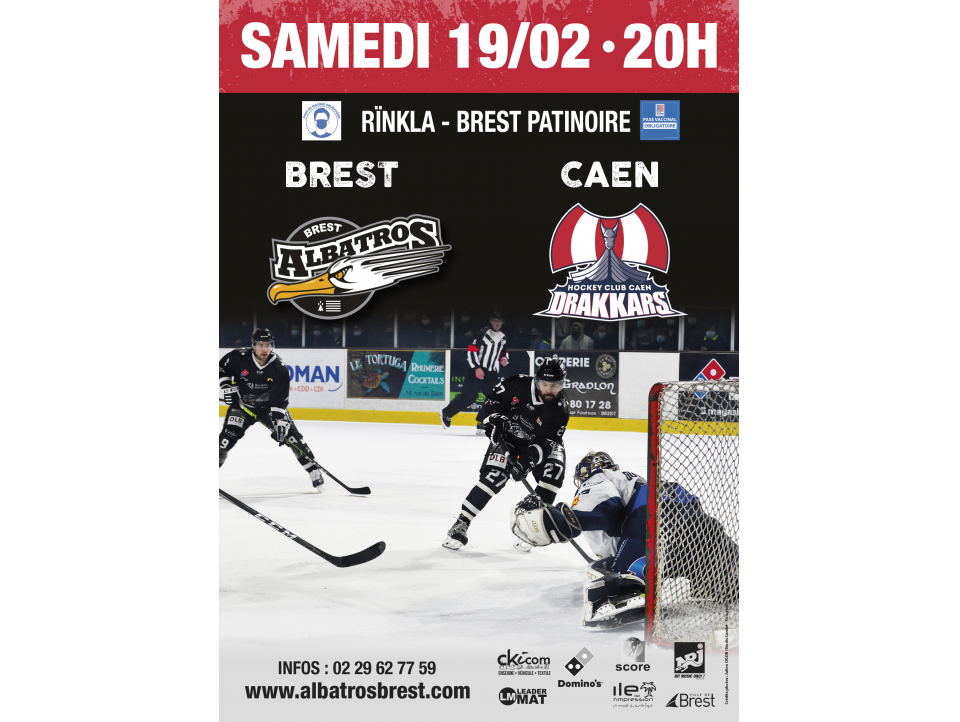 [D1 - J21] BREST-CAEN - SAMEDI 19/02/22 - 20H00 @RÏNKLA - BREST PATINOIRE