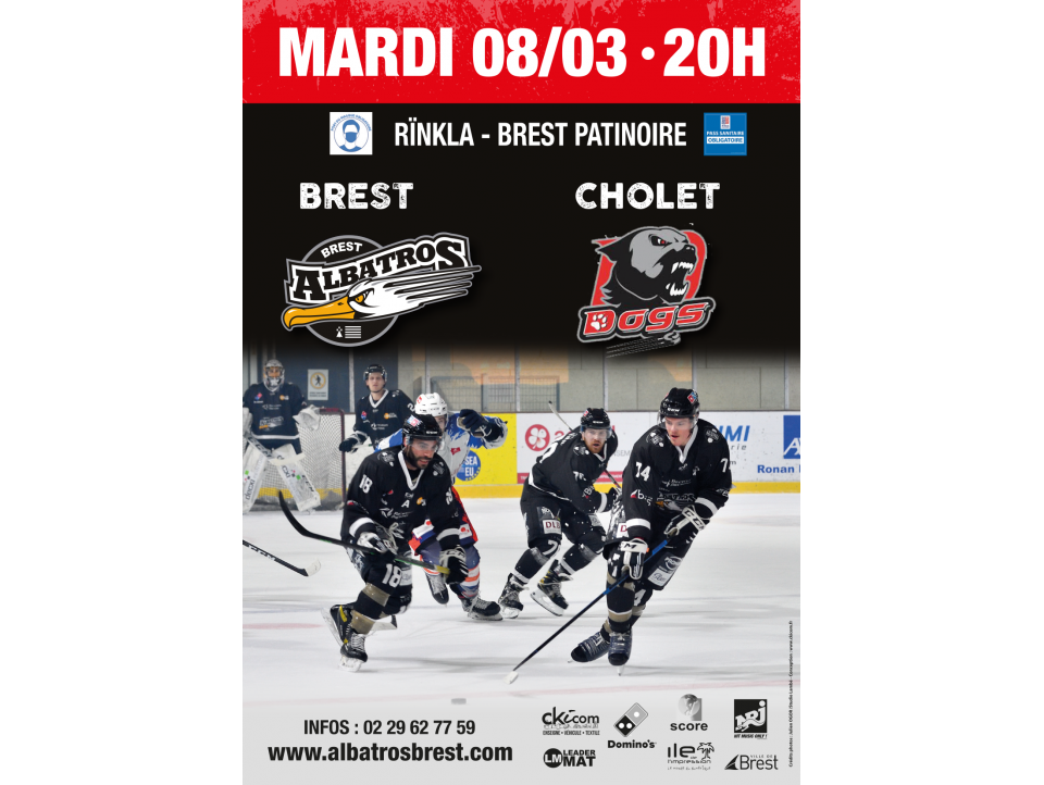 [D1 - J25] BREST-CHOLET - MARDI 08/03/22 - 20H00 @RÏNKLA - BREST PATINOIRE