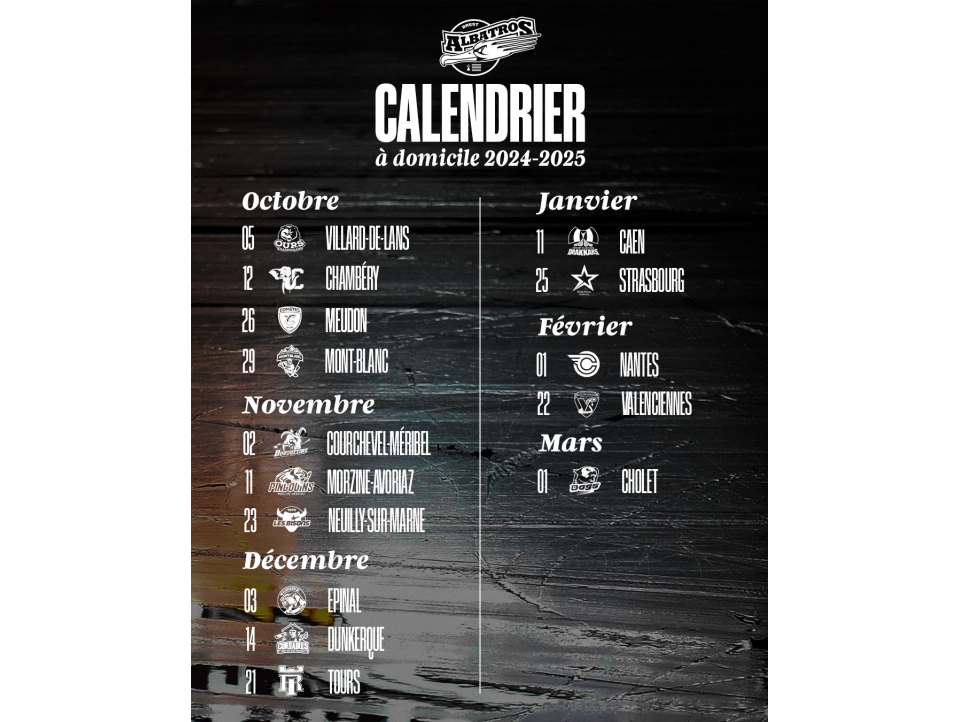 CALENDRIER DIVISION 1 2024/2025