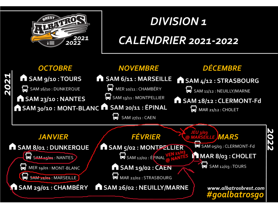 17/02/22 - LE CALENDRIER ACTUALISÉ POUR LA FIN DE SAISON RÉGULIÈRE