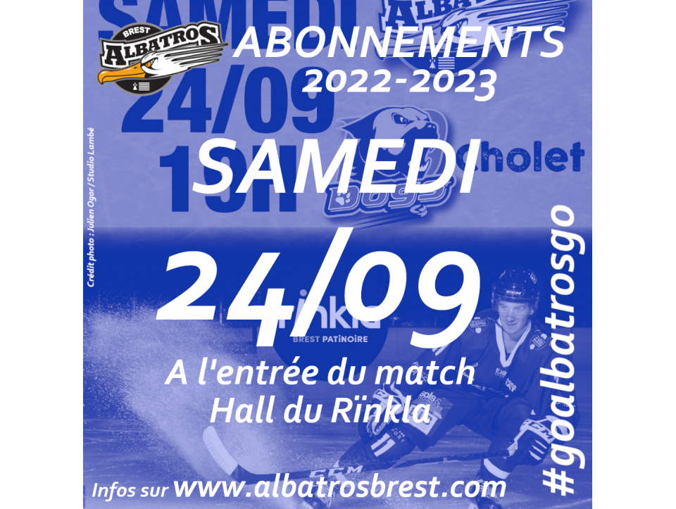 ABONNEMENTS 2022-2023 : RDV SAMEDI 24/09 À L'ENTRÉE DU MATCH DE PRÉPARATION CONTRE CHOLET