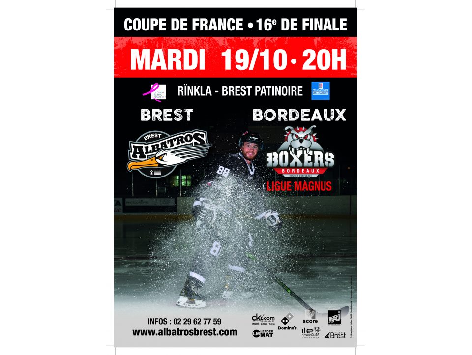 COUPE DE FRANCE - 1/16 FINALE - BREST-BORDEAUX MARDI 19/10/21 - 20H