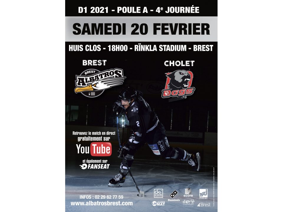 D1 2021 - POULE A - J4 - BREST-CHOLET - SAMEDI 20/02 - 18H00 (HUIS-CLOS)