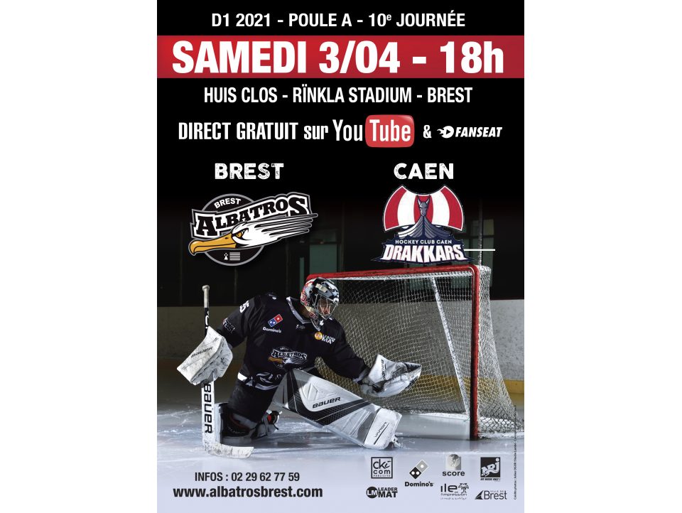 D1 2021 - POULE A - J10 - BREST-CAEN - SAMEDI 03/04 - 18H00 (HUIS-CLOS)