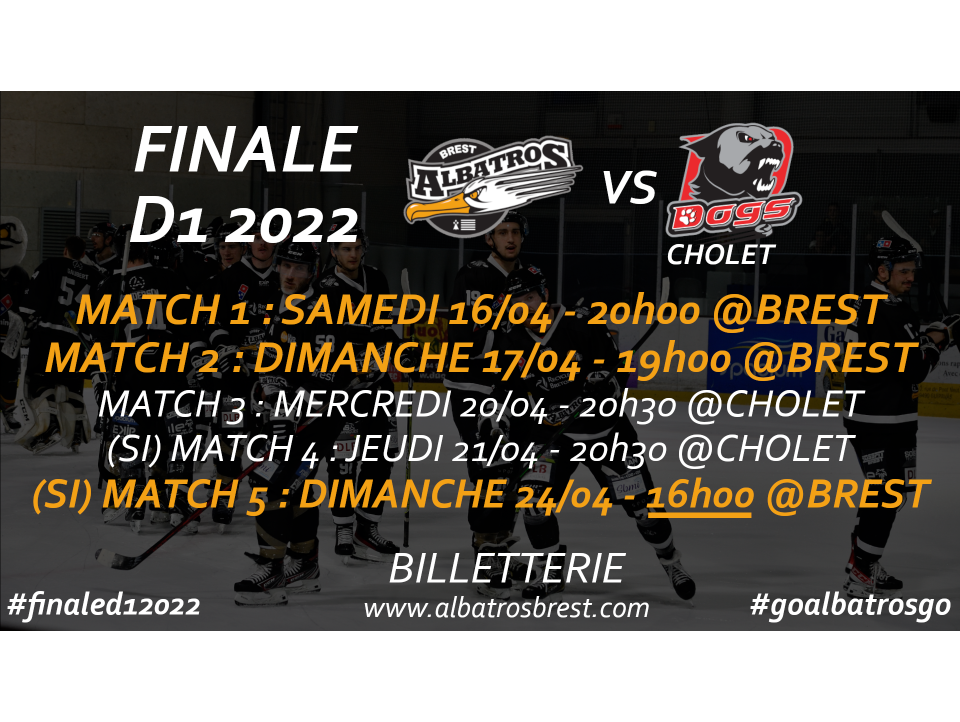 LE PROGRAMME DE LA FINALE ENTRE LES ALBATROS ET LES DOGS DE CHOLET