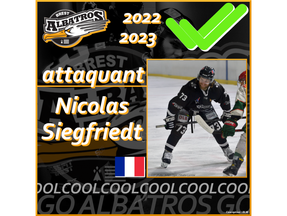 TRANSFERTS 2022-2023 : NICOLAS SIEGFRIEDT REPART POUR UNE SAISON À BREST